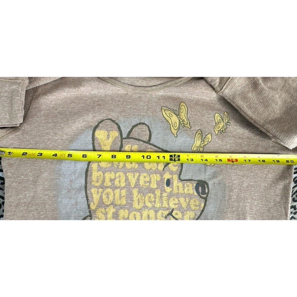 Disney Store Winnie the Pooh Womens XLG Tan Thermal Shirt Cotton Disneyland! - Picture 7 of 7